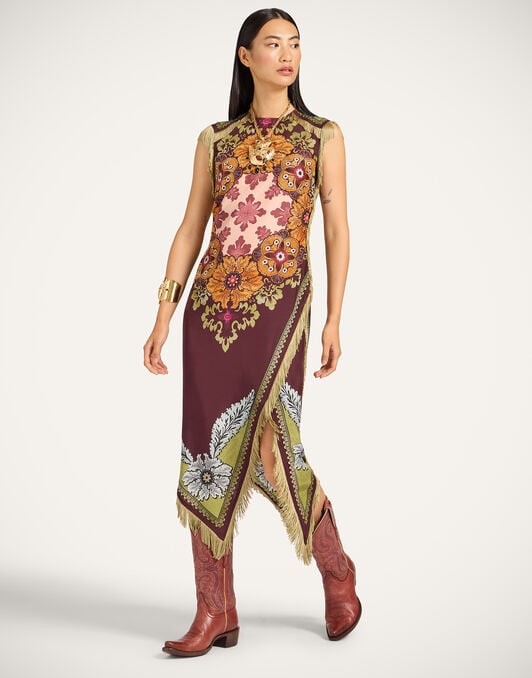 Scarf Dress La DoubleJ: Bounty Placée Burgundy Scarf Dress La DoubleJ: Bounty Placée Burgundy DRE0964SIL009