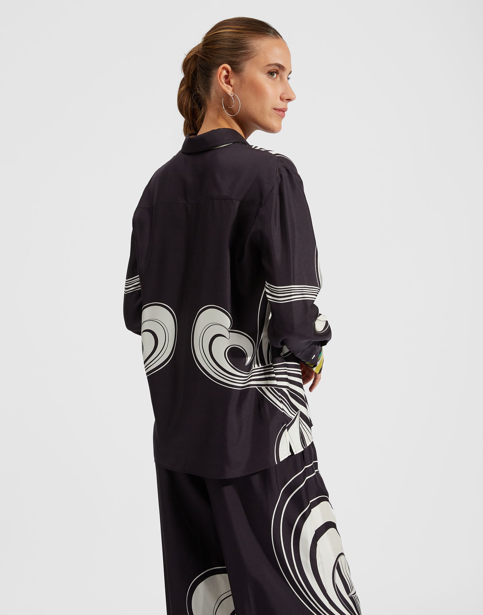 Boy Shirt La DoubleJ: Rainbow Swirl B&W Plac ée SHI0040SIL006