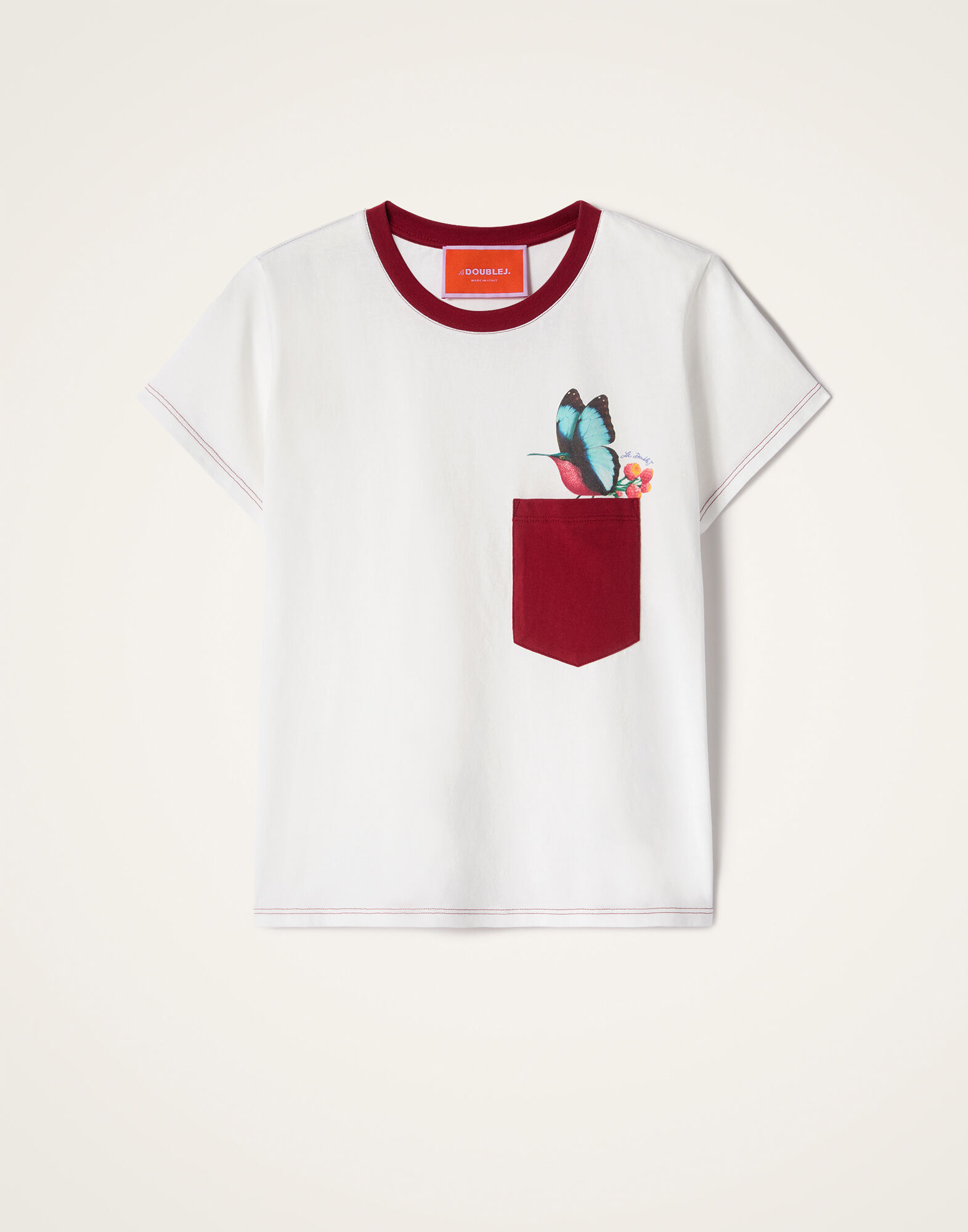 High Vibe Tee La DoubleJ: Butterbird White High Vibe Tee La DoubleJ: Butterbird White TSH0070JER079