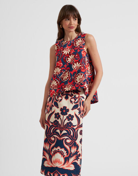La Scala Top La DoubleJ: Moonflower Navy La Scala Top La DoubleJ: Moonflower Navy TOP0016COT005