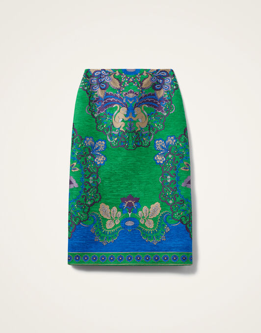 Pencil Skirt La DoubleJ: Cornucopia Placée Green Pencil Skirt La DoubleJ: Cornucopia Placée Green SKI0011JCQ130
