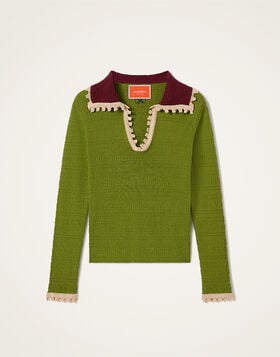 Picket Polo Jumper La DoubleJ: Solid Lime PUL0280KNI154