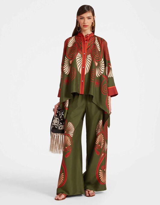 Foulard Shirt La DoubleJ: Kerylos Placée Dark Green SHI0167LAC008