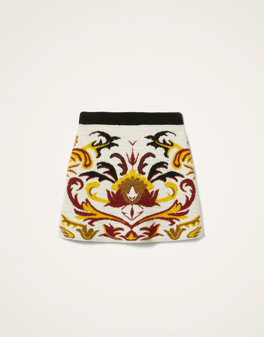 In My Power Mini Skirt La DoubleJ: Multicolor Ivory & Red SKI0169KNI177