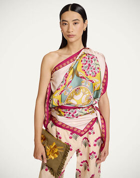 Full-On Foulard La DoubleJ: Florette Placée Fuchsia SCA0096SIL029
