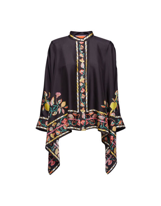 Foulard Shirt La DoubleJ: Borboni Placée Nero SHI0167LAC008