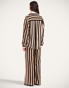 Loose Pants La DoubleJ: Stripes Light Beige TRO0135VIS026