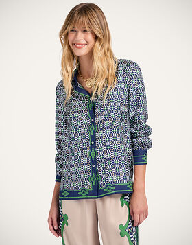 Boy Shirt La DoubleJ: Mariposa Placée Green SHI0040SIL006