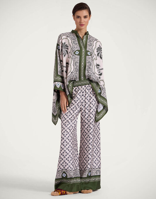 Foulard Shirt La DoubleJ: Mirage Placée Green SHI0167LAC008