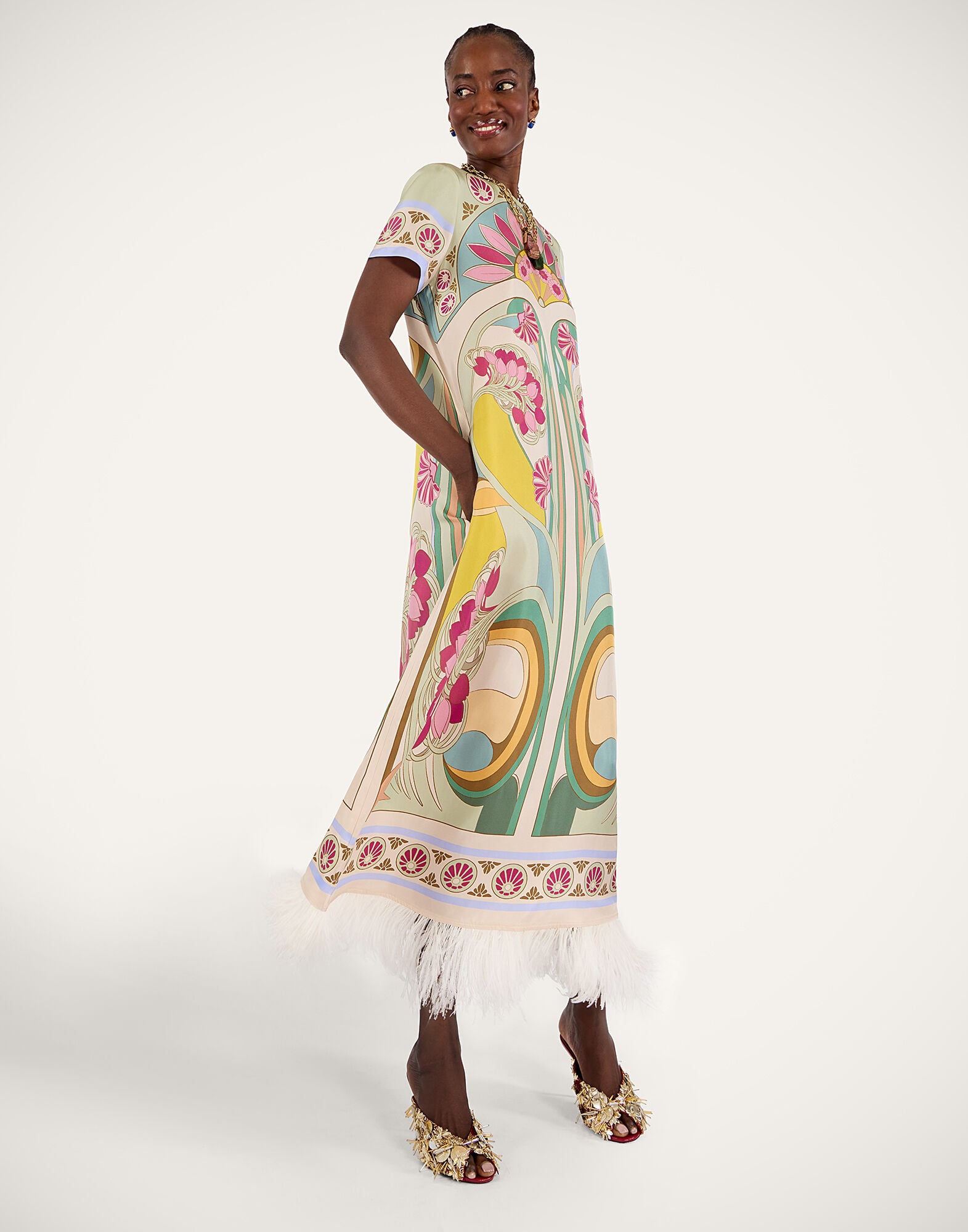 Swing Dress La DoubleJ: Tulip Placée Green Swing Dress La DoubleJ: Tulip Placée Green DRE0864SIL026