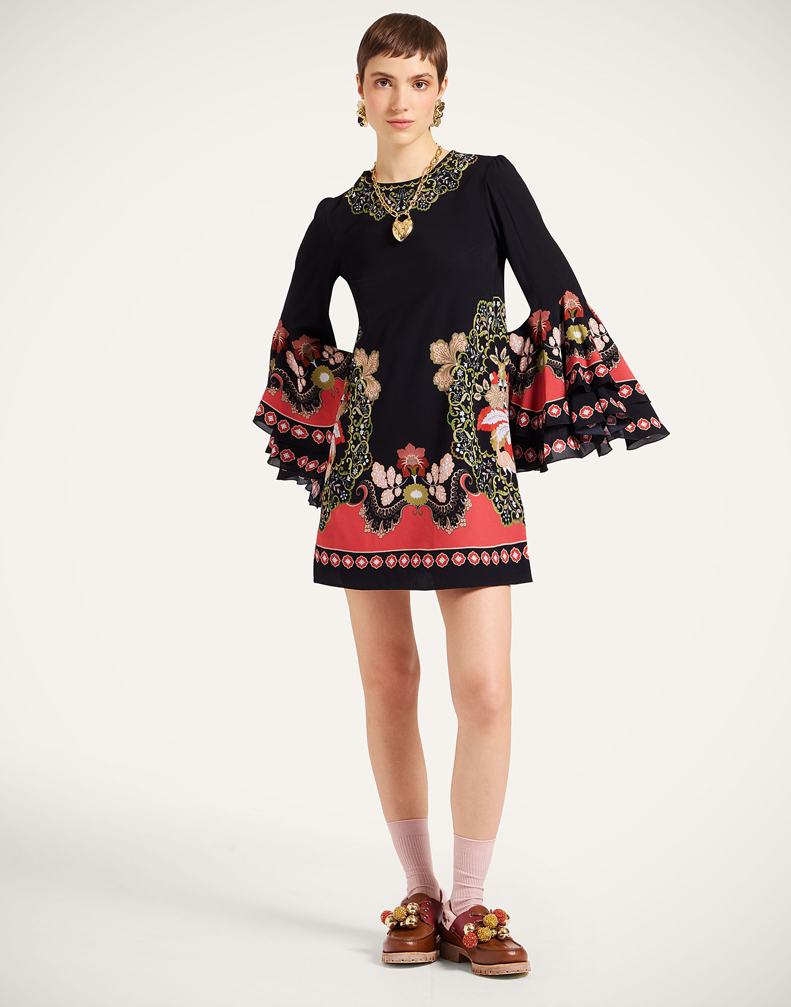 Friday Dress La DoubleJ: Cornucopia Placée Black DRE1000VIS028
