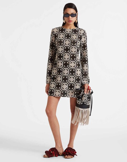 Mini Supreme Swing Dress La DoubleJ: Mini Tiles Black DRE0652JCQ077