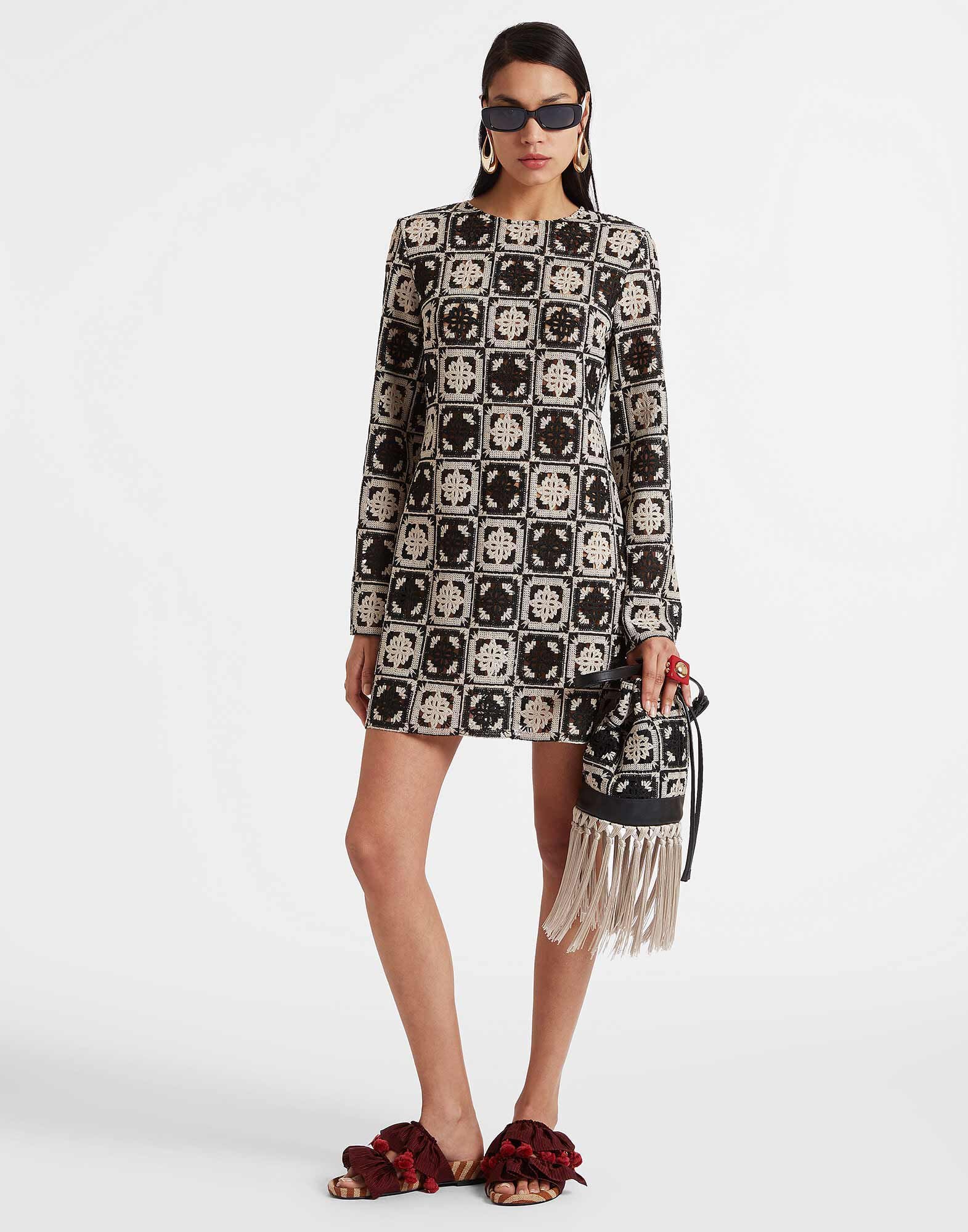 Mini Supreme Swing Dress La DoubleJ: Mini Tiles Black DRE0652JCQ077