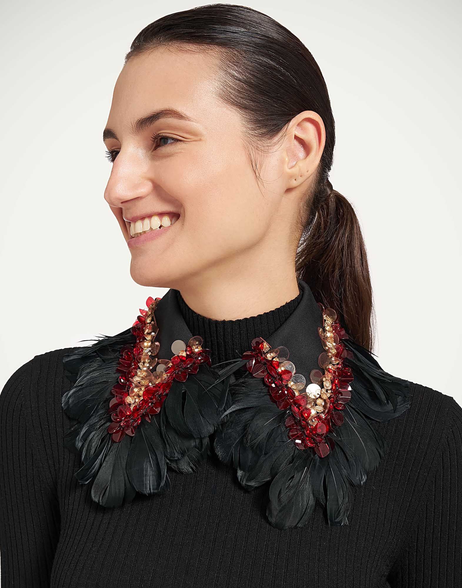 La Scala Collar La DoubleJ: Solid Black SCA0125COT101