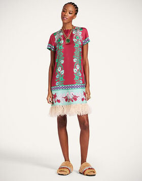 Mini Swing Dress La DoubleJ: Regalia Placée Red DRE0963SIL006