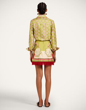 Mini Foulard Skirt La DoubleJ: Ambrosia Placée Green SKI0185SAB001
