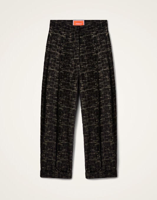 Pleated Pants La DoubleJ: Bicolor Black Pleated Pants La DoubleJ: Bicolor Black TRO0214WOL040