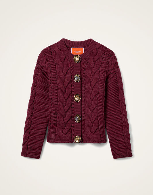 Portrait Cardigan La DoubleJ: Solid Burgundy PUL0211KNI120