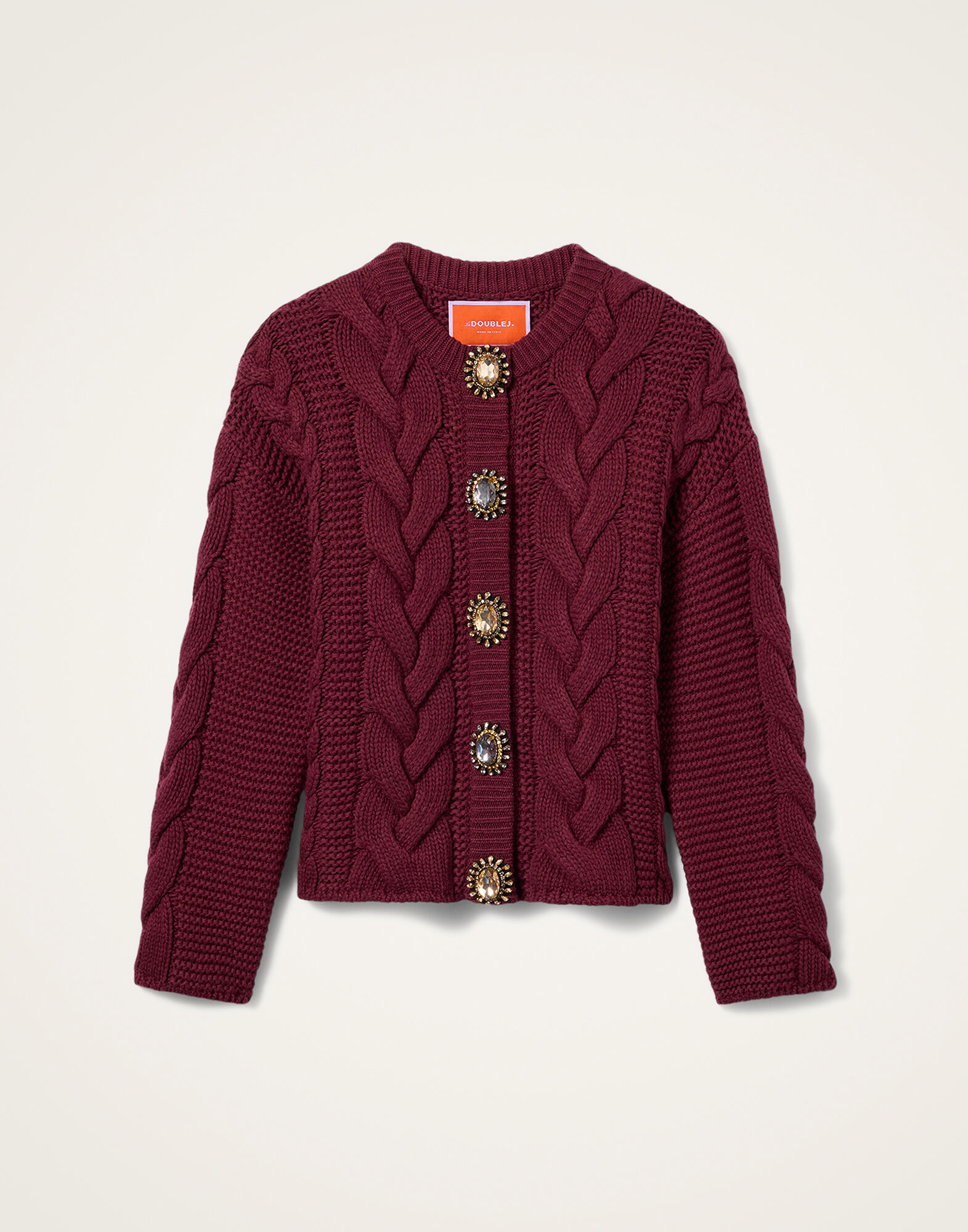 Portrait Cardigan La DoubleJ: Solid Burgundy PUL0211KNI120