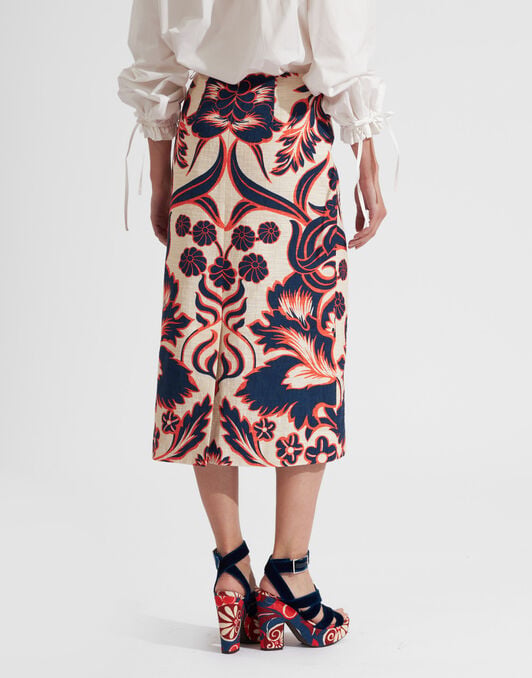 Pencil Skirt La DoubleJ: Va-Va Placée White SKI0011COT005
