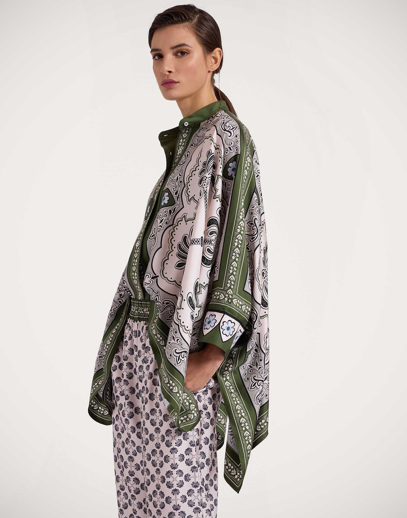 Foulard Shirt La DoubleJ: Mirage Placée Green SHI0167LAC008