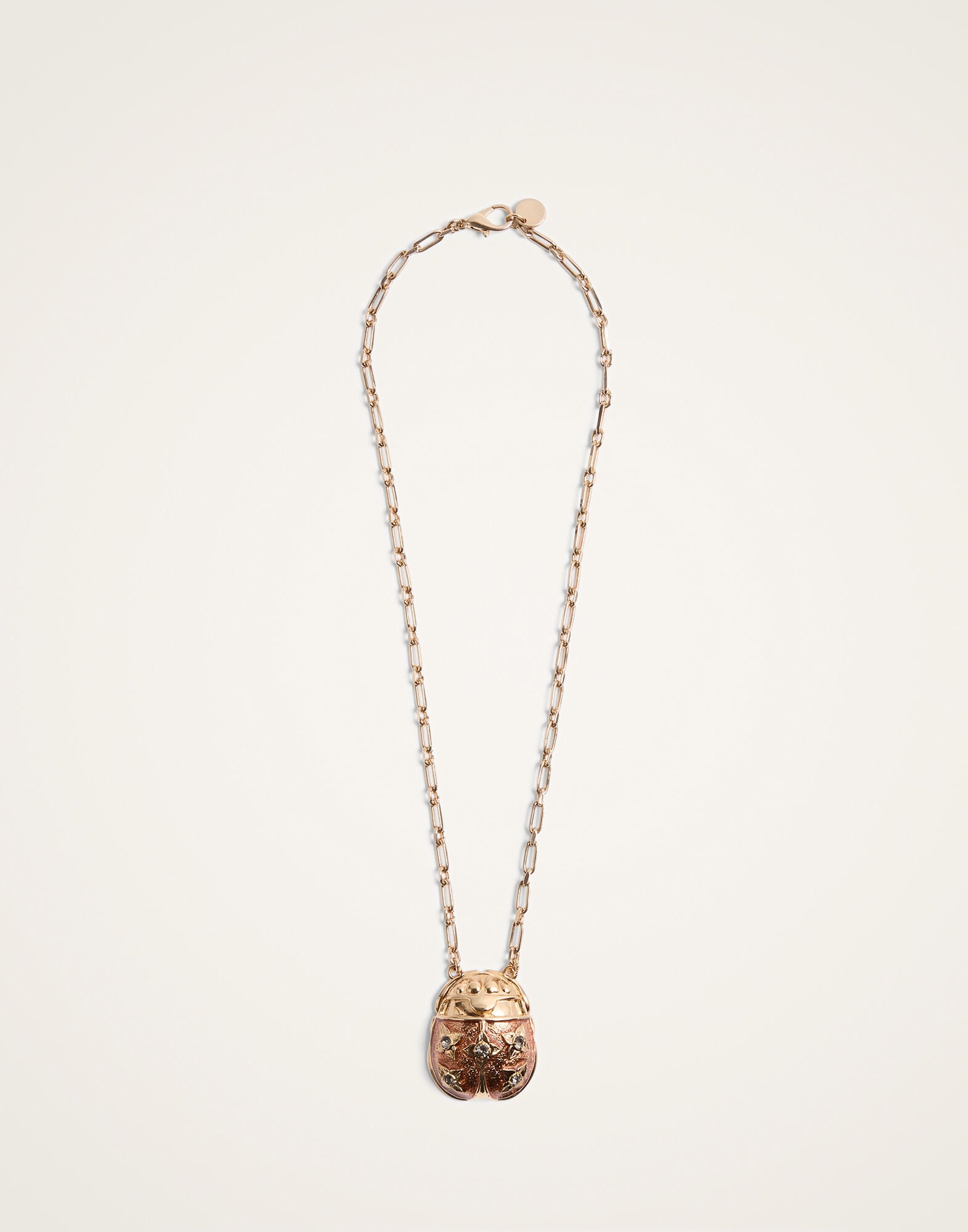 Lady Scarab Necklace La DoubleJ: 24K Gold Plate & Rhinestone Lady Scarab Necklace La DoubleJ: 24K Gold Plate & Rhinestone NEC0053MET002