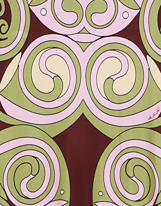 Slinky Swing Dress La DoubleJ: Kells Swirl Placée Burgundy DRE1141JER082