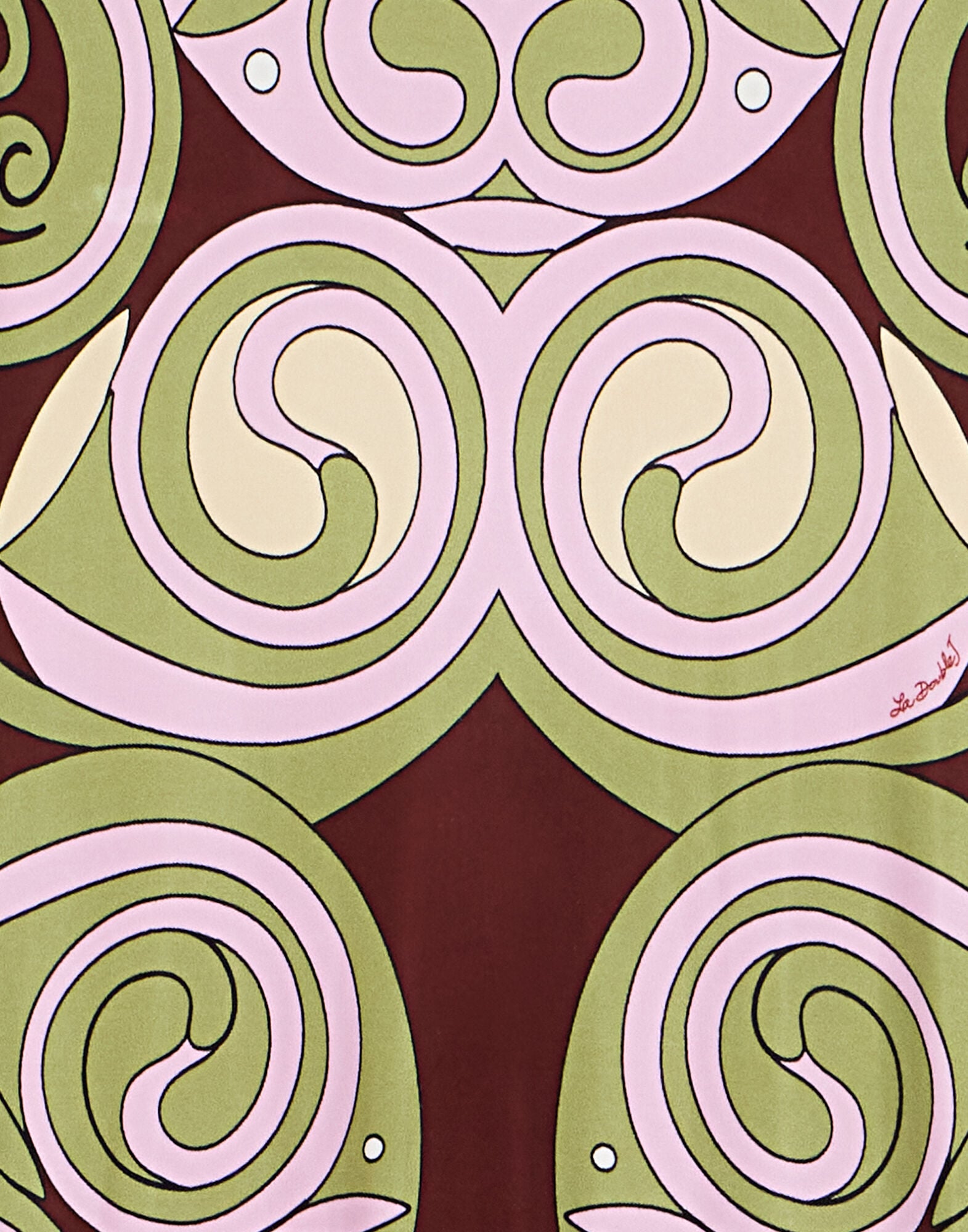 Slinky Swing Dress La DoubleJ: Kells Swirl Placée Burgundy DRE1141JER082