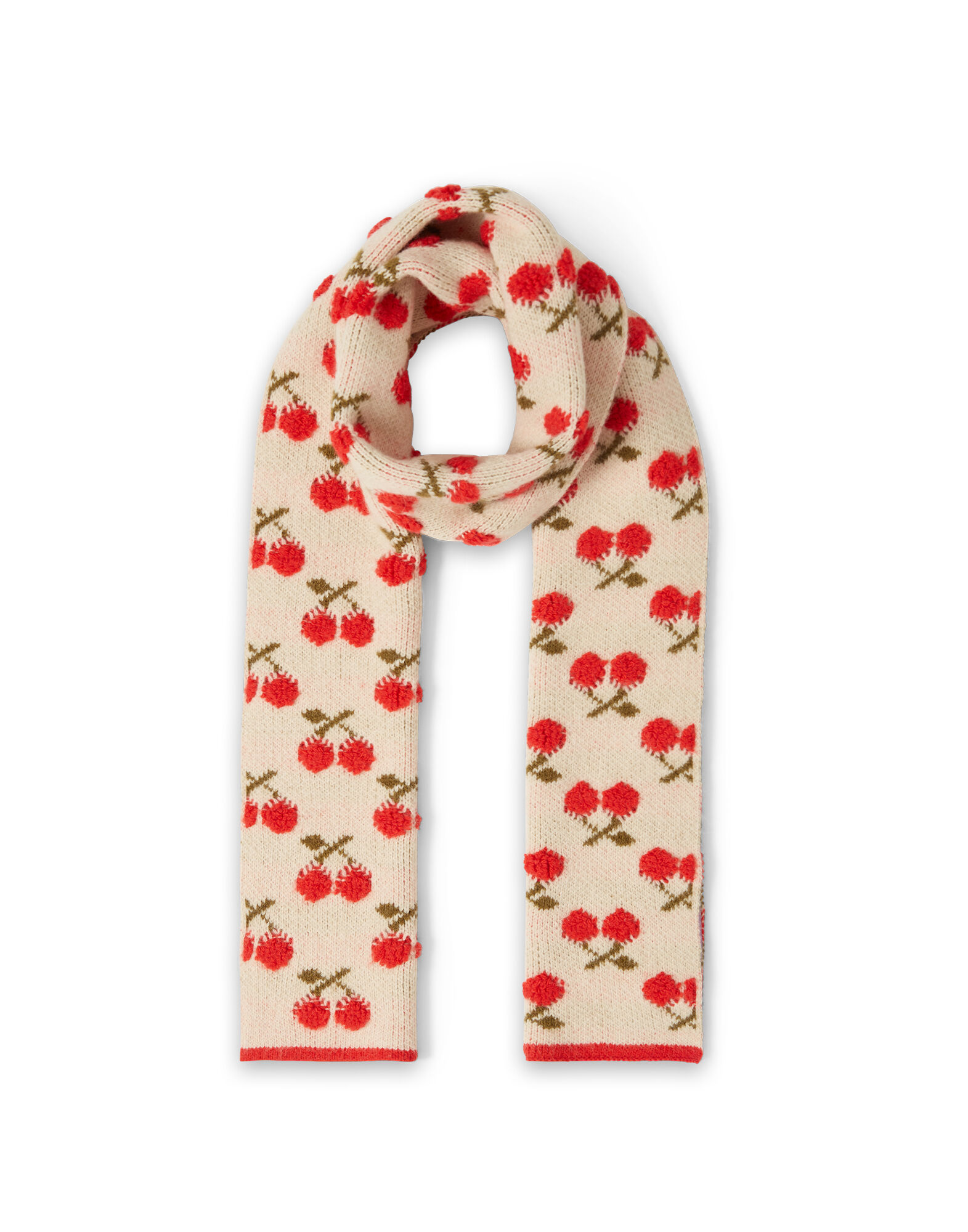 Cherry Scarf La DoubleJ: Off White Cherry Scarf La DoubleJ: Off White SCA0041KNI092