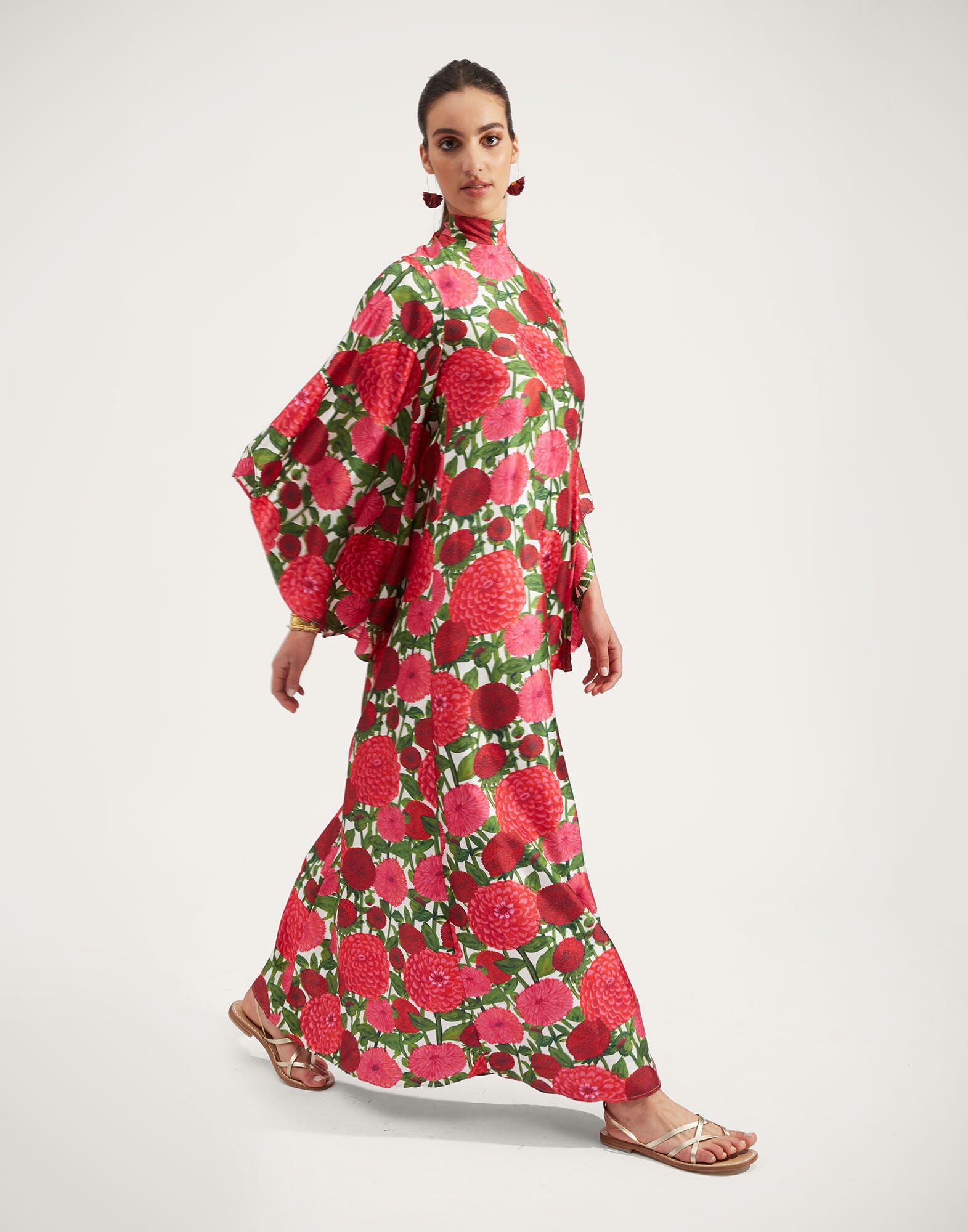 Magnifico Dress La DoubleJ: Pink Dahlias DRE0232SIL006