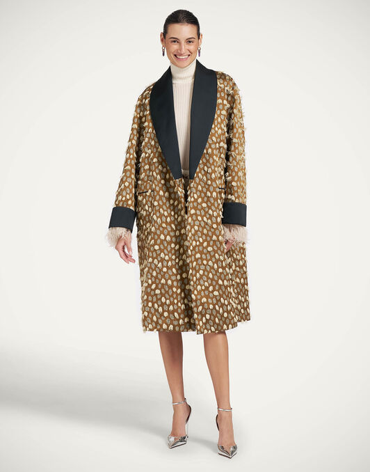 Boudoir Coat La DoubleJ: Spots Caramel JAC0219JCQ155