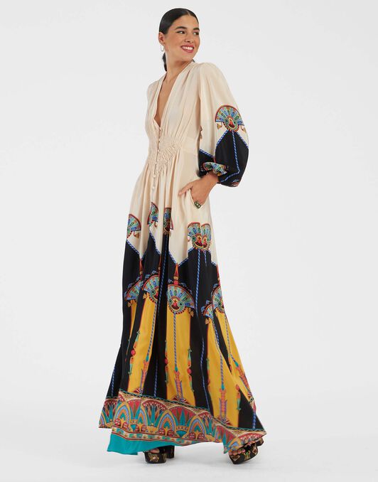 Long Camerino Dress La DoubleJ: Aswan Placée Ivory Long Camerino Dress La DoubleJ: Aswan Placée Ivory DRE0720CRE002