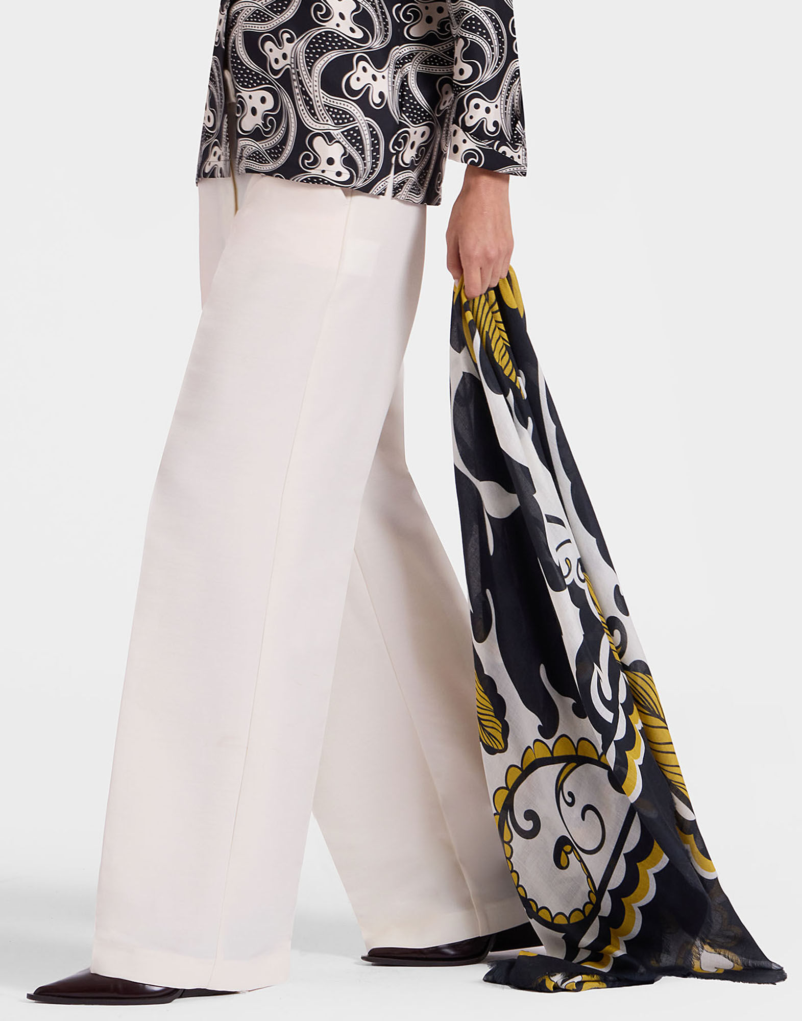 Foulard 140 La DoubleJ: Marea Black & White Foulard 140 La DoubleJ: Marea Black & White SCA0060MOS001