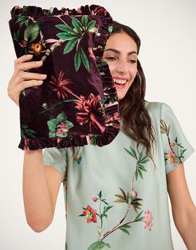 Hand Pochette La DoubleJ: Zooflora Burgundy BAG0059VEL001