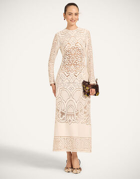 Lacey Long Sleeve Swing Dress La DoubleJ: Solid White Smoke DRE0418EMB006