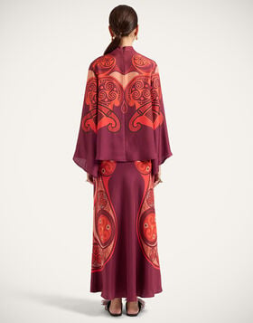 Sleek Skirt La DoubleJ: Alchemy Placée Dark Red SKI0127SIL017