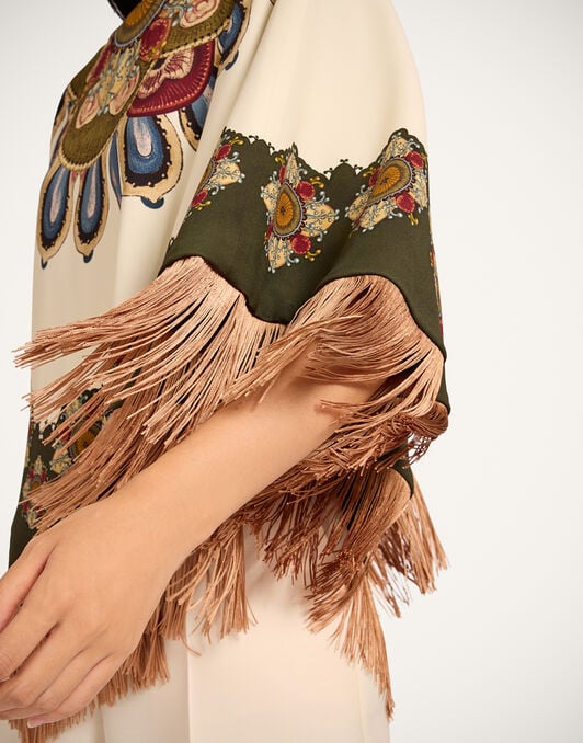 Reversible Mini Poncho La DoubleJ: Nucleus Placée Off White Reversible Mini Poncho La DoubleJ: Nucleus Placée Off White SCA0077VIS011