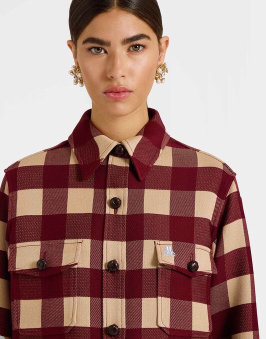 Better Than Your Boyfriend's Jacket La DoubleJ: Checkers Burgundy JAC0112VIS021