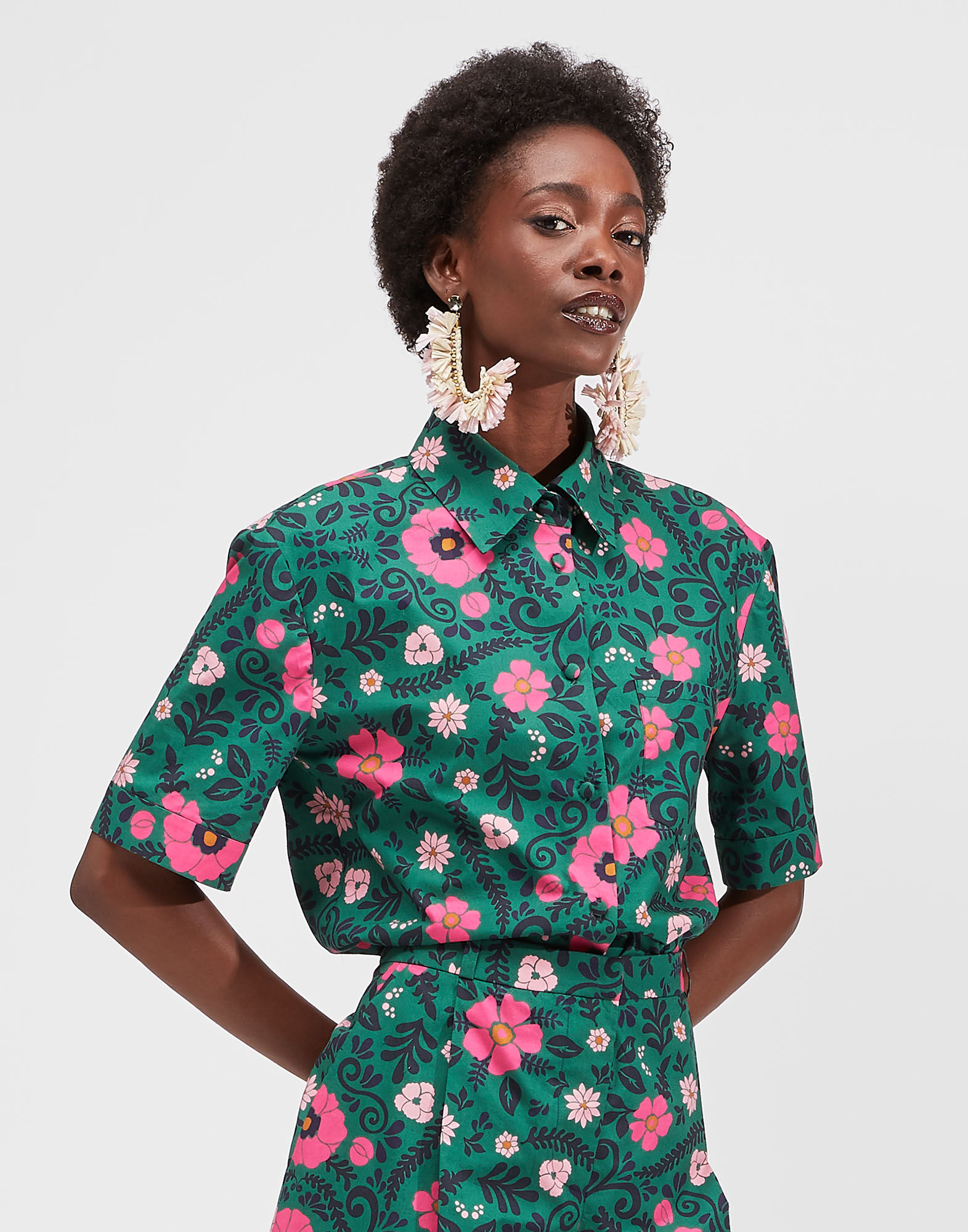 Clerk Shirt La DoubleJ: Heckfield Verde Clerk Shirt LaDoubleJ: Heckfield Verde SHI0020COT020