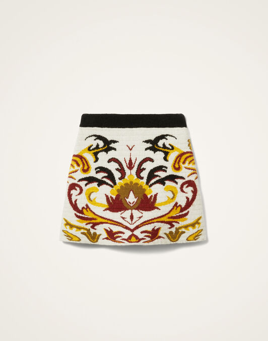 In My Power Mini Skirt La DoubleJ: Multicolor Ivory & Red SKI0169KNI177