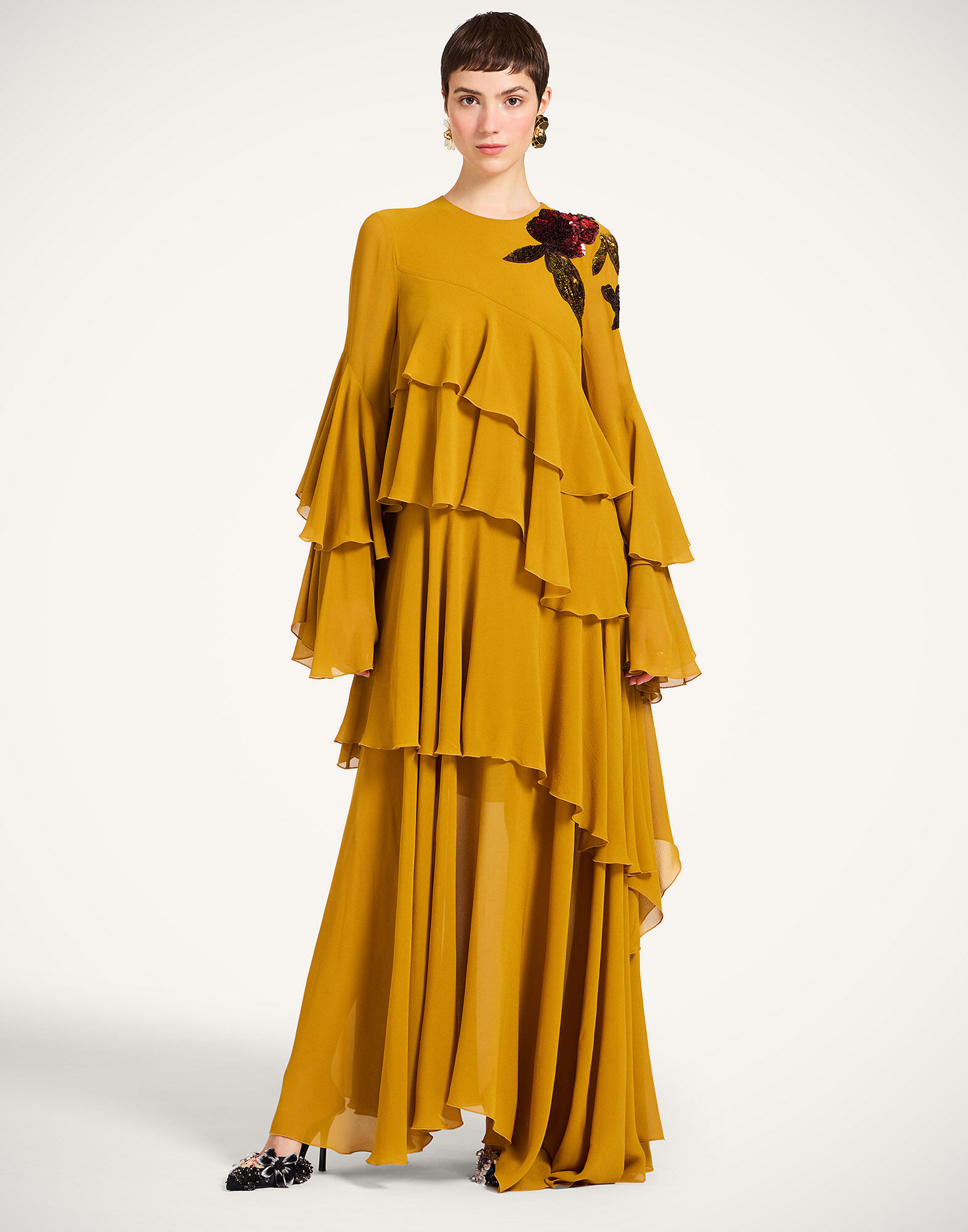 Naiad Dress La DoubleJ: Solid Dark Yellow DRE1012SIL025