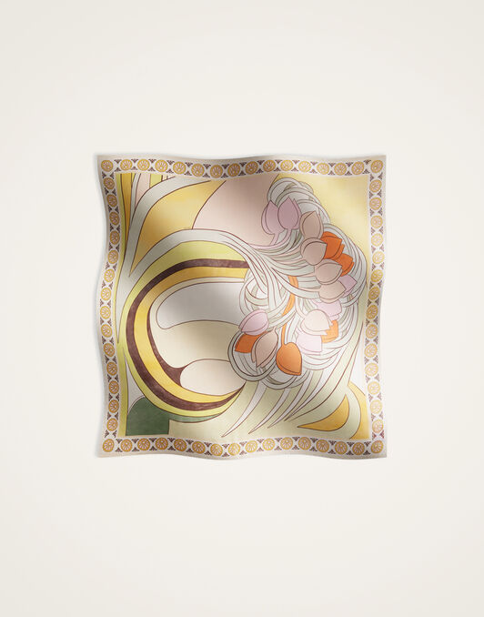 Foulard 140 La DoubleJ: Tulip Placée Pale Pink SCA0060MOS001
