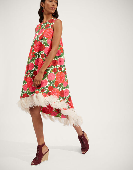 La Scala High Dress (With Feathers) La DoubleJ: Pink Dahlias La Scala High Dress (With Feathers) La DoubleJ: Pink Dahlias DRE0211COT005
