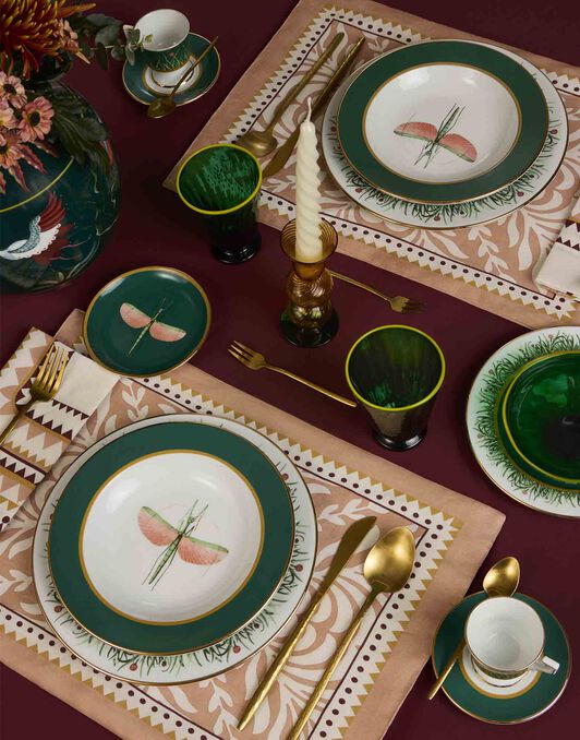 Herringbone Placemats Set Of 2 La DoubleJ: Tudor Pink Herringbone Placemats Set Of 2 La DoubleJ: Tudor Pink PMT0015COT040