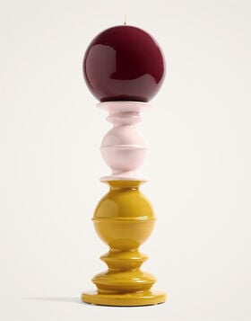 Space Pillar Candle La DoubleJ: Color Block Saffron, Light Pink, Bordeaux Space Pillar Candle La DoubleJ: Color Block Saffron, Light Pink, Bordeaux OTC0012CEW001