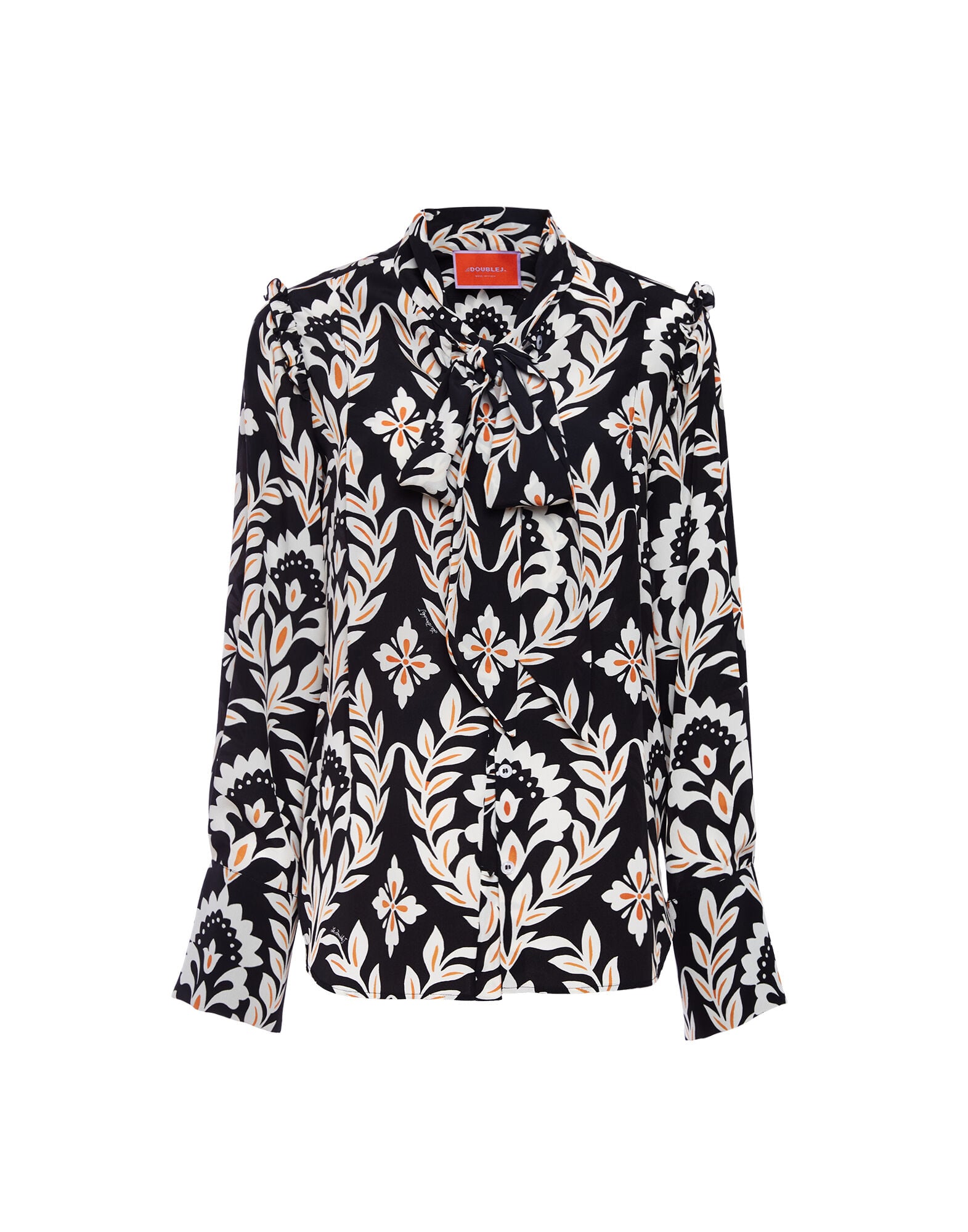 Ascot Shirt La DoubleJ: Ghirlanda Black Ascot Shirt La DoubleJ: Ghirlanda Black SHI0080CRE001