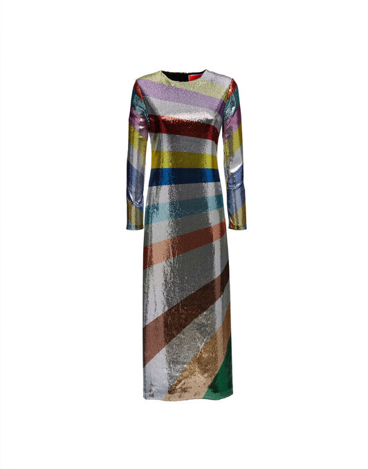 Supreme Swing Dress La DoubleJ: Rainbow Sequins Placée Supreme Swing Dress La DoubleJ: Rainbow Sequins Placée DRE0445PAI004