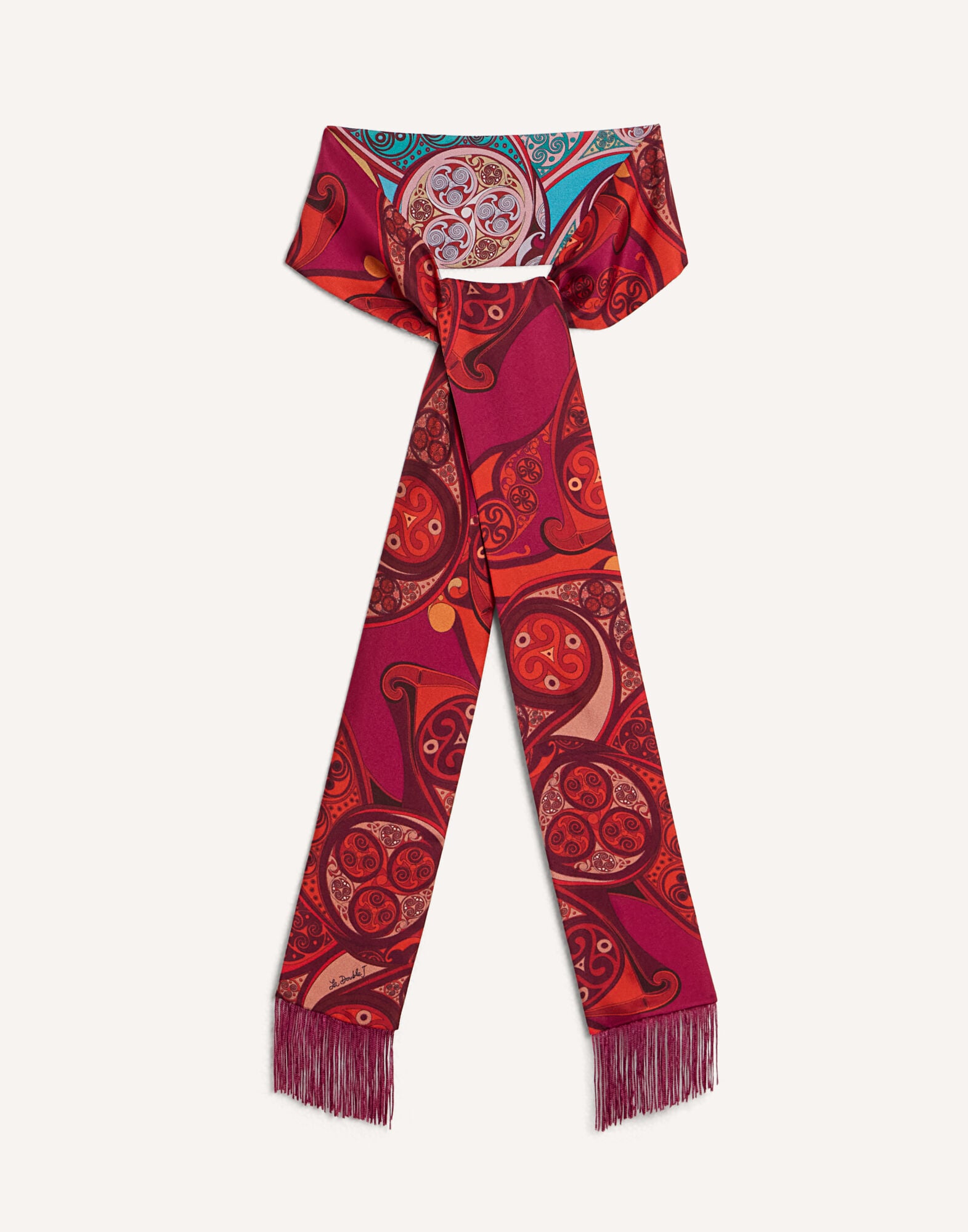 Skinny Scarf La DoubleJ: Alchemy Placée Dark Red Skinny Scarf La DoubleJ: Alchemy Placée Dark Red SCA0075SIL006