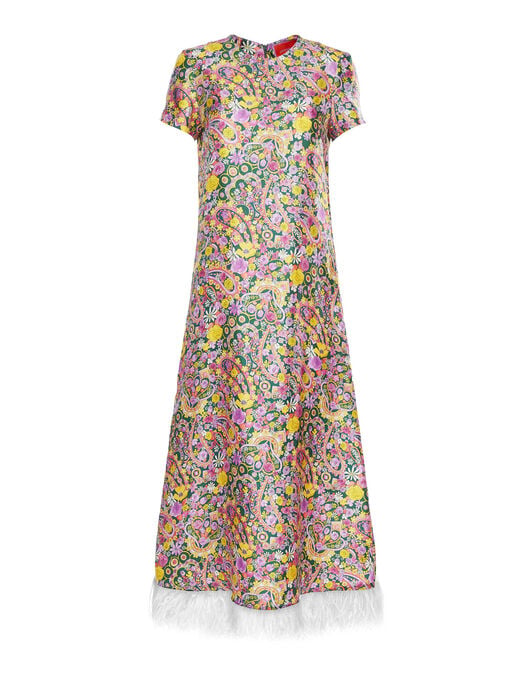Swing Dress (With Feathers) La DoubleJ: Tripping DRE0864SIL026