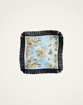 Reversible Fringe Foulard 90 La DoubleJ: Oceania Placée Light Blue SCA0073SIL006
